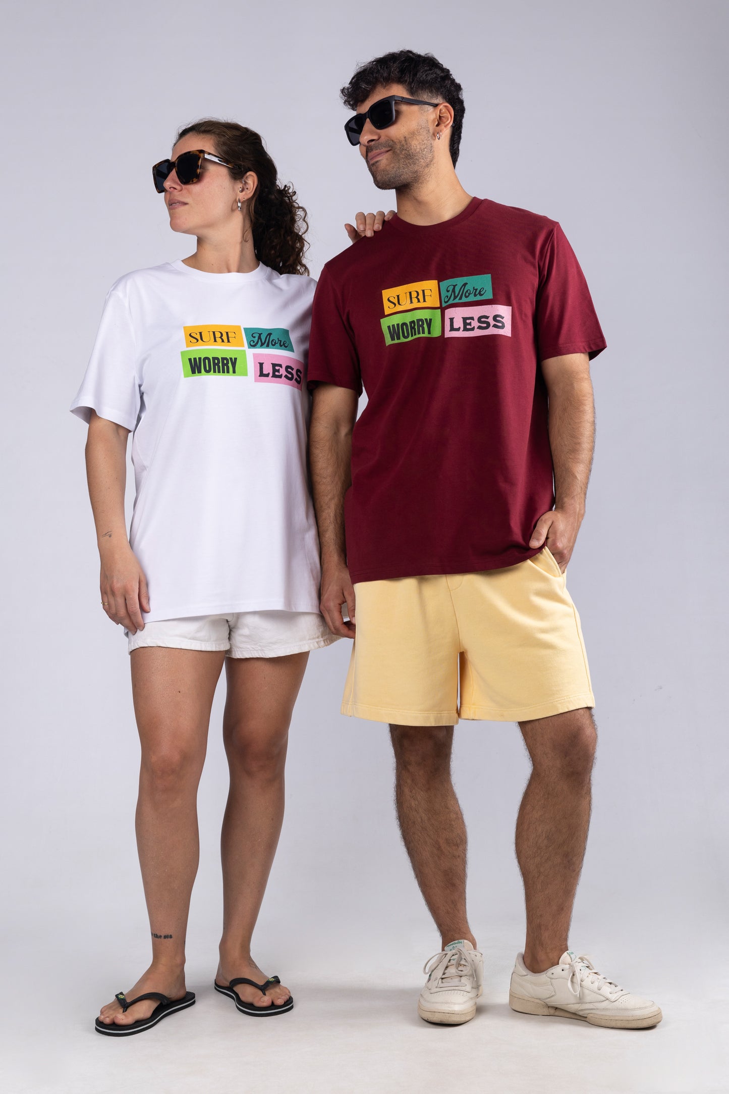 Camiseta "Surf More, Worry Less" - 100% Algodón Orgánico